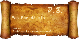 Pap Benjámin névjegykártya