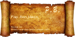 Pap Benjámin névjegykártya