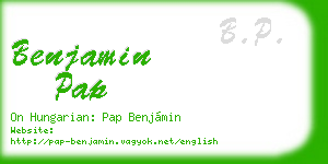 benjamin pap business card